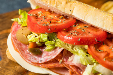Homemade Cold Cut Italian Sub Sandwich