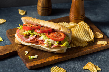 Homemade Cold Cut Italian Sub Sandwich