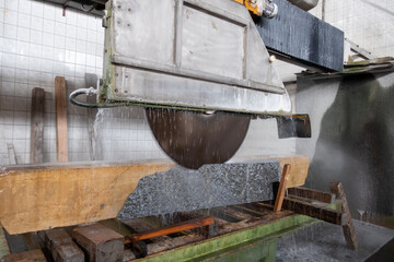 cutting granite stone