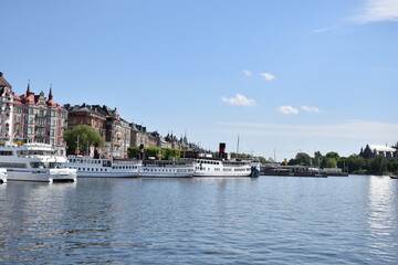 Obraz premium View over Stockholm, Strandvägen, Sweden 