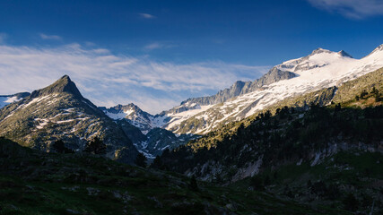 Plan d'Aigualluts under the Aneto summit in summer (Benasque, Pyrenees, Spain)