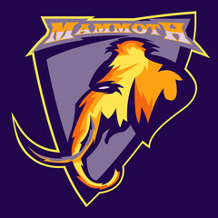 mammoth logo design vector. head mammoth illustration