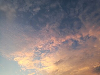 sunset sky with clouds