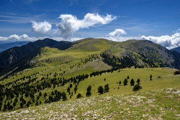 Views from the Gallina Pelada summit (Berguedà, Catalonia, Spain, Pyrenees)
