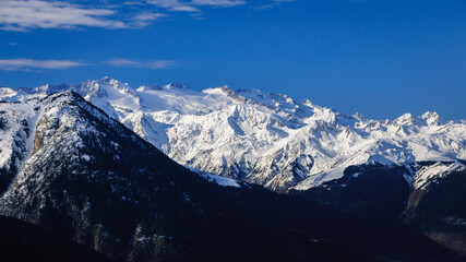 Views of Aran valley and Aneto from Baqueira (Pyrenees, Catalonia, Spain)