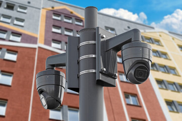 cameras for the safety and city background