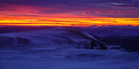 Winter sunrise in the Tosa d'Alp summit (Cadí-Moixeró Natural Park, Catalonia, Spain, Pyrenees)