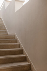 Minimal aesthetic architecture concept. Beige wall and stairs