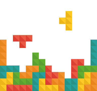 Tetris. Retro game. Vintage design. Block.