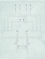 Electric wiring diagram for power transformers
