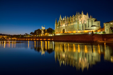 Night Shot of the Cathedral of Santa Maria of Palma, Mallorca
