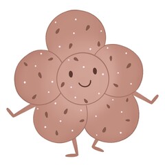 cute bun with sesame seeds
