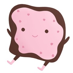 cute piece of bread with strawberry jam

