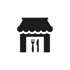 Restaurant icon on white background.