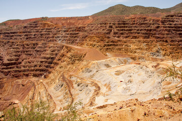 Abandon Cooper Mine in Bisbee, Arizona known as the Lavender Pit