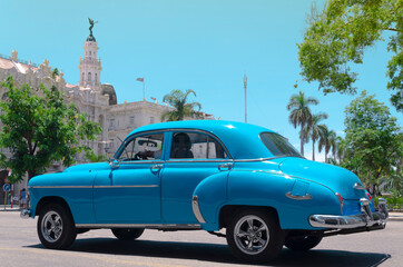 Old Car in The Streets of Havana