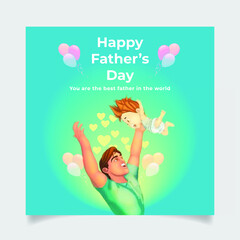 Father's day social media design template