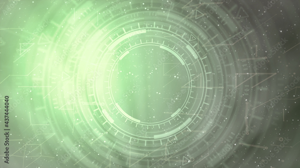 Poster multi colored digital abstract background of moving ui or hud circles, scientific concept - abstract