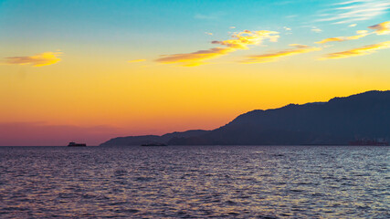 Paradise Tropical Island Town City Green Blue Landscape Nature Trees Sun Sunset Beach Mountains Sand Sea Water Ocean Palm tree Ilhabela Brazil South America