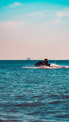 Boat Ship Jetski Water Transport Sea Ocean Sunset