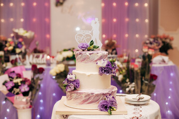 wedding cake newlyweds