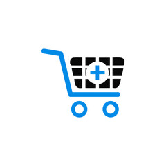 Creative cart , add cart , colorful cart icon vector