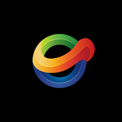 Vector Logo Initial Letter O with gradient colorful