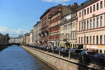 Naklejka premium View of the street in city centre of Sankt Peterburg
