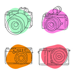 Cute camera line art vector design