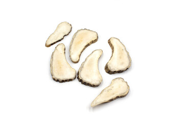 Isolated photos of elk horn slices