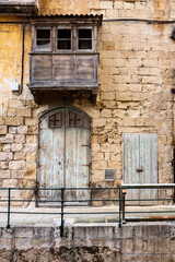 Malta, street and traditional buildings in Valletta