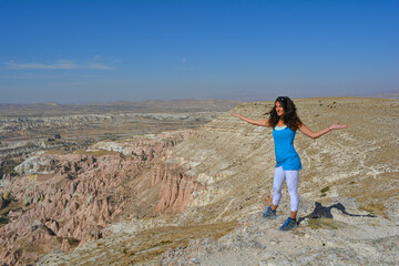 Fototapeta premium Girl in the Red and Rose Valley