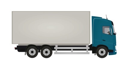 Blue delivery truck. vector illustration