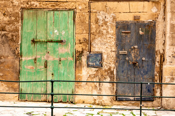 Malta, street and traditional buildings in Valletta