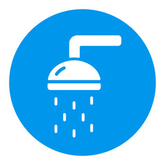 Beach shower vector white glyph icon. Summer sign
