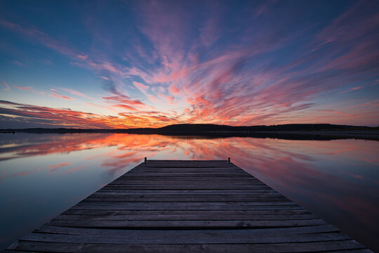 Sonnenuntergang am gro&szlig;en Brombachsee