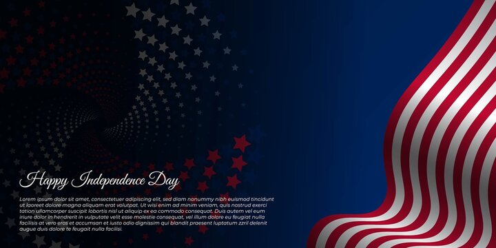 Happy Independence day for United State of America with circle star background. American flag background design.