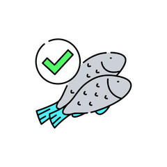 Fish line color icon. Seafood concept. Healthy lifestyle.