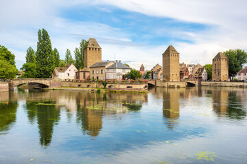 Obraz premium Ponts Couvert bridge and towers, Strasbourg, France