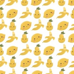 banana, lemon and pear pattern
