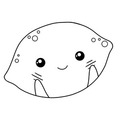 coloring page with cute lemon
