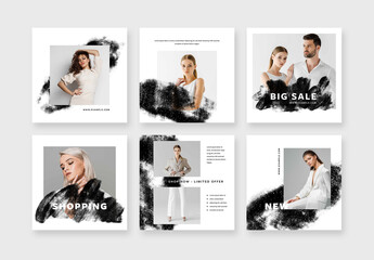 Minimal Geometric Social Media Post Layouts