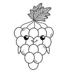 coloring page with bunch of grapes
