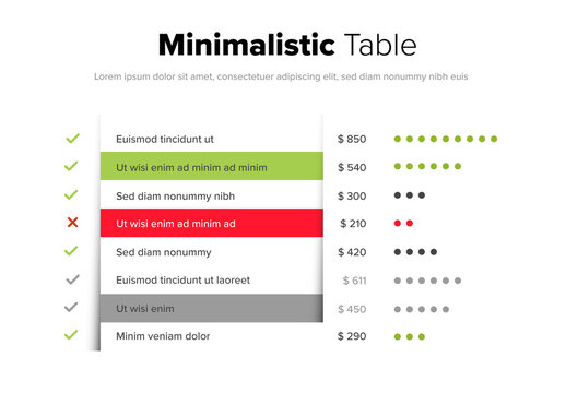 Minimalistic Table Infographic Layout