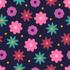 Floral pattern on a dark background.