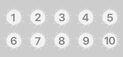 White blot with number icon set