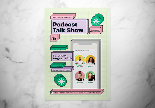 Playful Podcast Talk Show Flyer