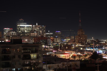 Downtown Phoenix cityscape at night