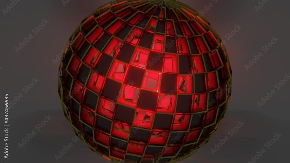 Aufkleber the wireframe 3d sphere rotates and resizes slowly. looped animated background. 3d render