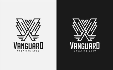 Abstract Eagle with Geometric Lines Concept Logo Design. Vector Logo Illustration.